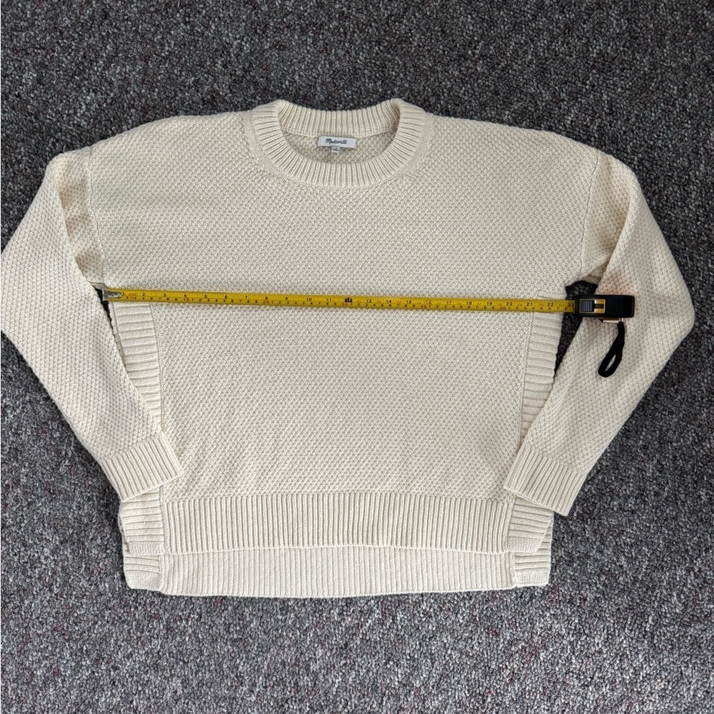 Madewell womens Pickford Cream Crewneck Pullover knit Sweater size medium - Picture 3 of 8